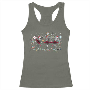 Skeleton Nurse Christmas Racerback Tank Top Ballerinas Ballet Dance Xmas Lights TS10 Military Green Print Your Wear