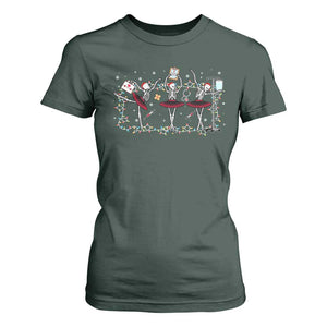 Skeleton Nurse Christmas T Shirt For Women Ballerinas Ballet Dance Xmas Lights TS10 Dark Forest Green Print Your Wear