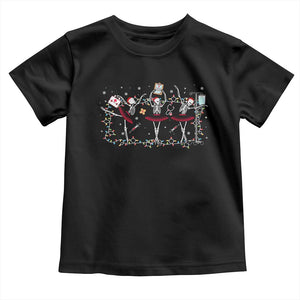 Skeleton Nurse Christmas Toddler T Shirt Ballerinas Ballet Dance Xmas Lights TS10 Black Print Your Wear