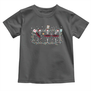 Skeleton Nurse Christmas Toddler T Shirt Ballerinas Ballet Dance Xmas Lights TS10 Dark Heather Print Your Wear
