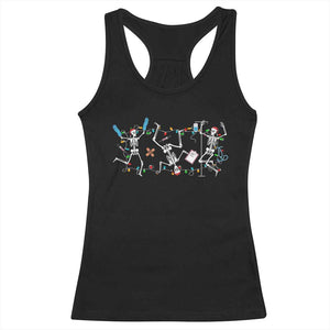 Skeleton Nurse Christmas Racerback Tank Top Funny Hip Hop Dancing Registered Nurse Xmas Lights TS10 Black Print Your Wear