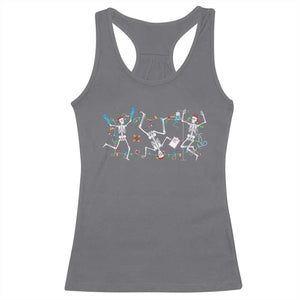 Skeleton Nurse Christmas Racerback Tank Top Funny Hip Hop Dancing Registered Nurse Xmas Lights TS10 Charcoal Print Your Wear