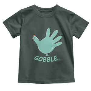 Thanksgiving Nurse Turkey Baby Shirt Turkey Glove Cute Thanksgiving Thankful Nurse Medical Assistant TS10 Dark Forest Green Print Your Wear