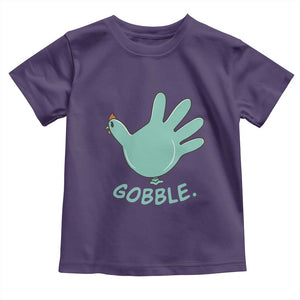 Thanksgiving Nurse Turkey Baby Shirt Turkey Glove Cute Thanksgiving Thankful Nurse Medical Assistant TS10 Purple Print Your Wear