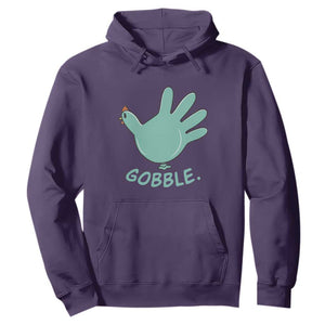 Thanksgiving Nurse Turkey Hoodie Turkey Glove Cute Thanksgiving Thankful Nurse Medical Assistant TS10 Purple Print Your Wear