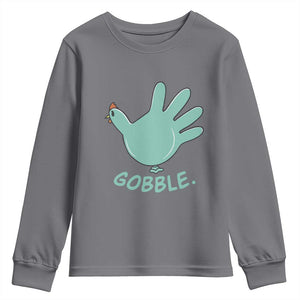 Thanksgiving Nurse Turkey Youth Sweatshirt Turkey Glove Cute Thanksgiving Thankful Nurse Medical Assistant TS10 Charcoal Print Your Wear