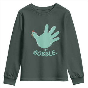 Thanksgiving Nurse Turkey Youth Sweatshirt Turkey Glove Cute Thanksgiving Thankful Nurse Medical Assistant TS10 Dark Forest Green Print Your Wear