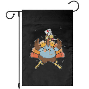 Thanksgiving Nurse Turkey Garden Flag Funny Nursing Student Gift Thankful Nurse Medical Assistant TS10 Black Print Your Wear