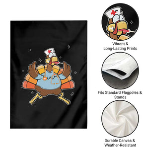 Thanksgiving Nurse Turkey Garden Flag Funny Nursing Student Gift Thankful Nurse Medical Assistant TS10 Print Your Wear