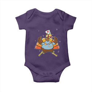 Thanksgiving Nurse Turkey Baby Onesie Funny Nursing Student Gift Thankful Nurse Medical Assistant TS10 Purple Print Your Wear