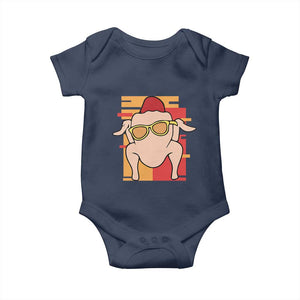 Turkey Thanksgiving Baby Onesie Funny Fall TS10 Navy Print Your Wear