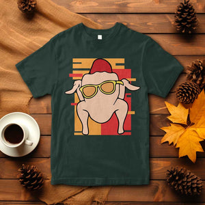 Turkey Thanksgiving T Shirt Funny Fall TS10 Dark Forest Green Print Your Wear