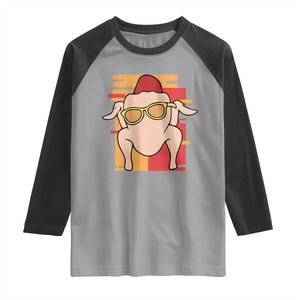 Turkey Thanksgiving Raglan Shirt Funny Fall TS10 Sport Gray Black Print Your Wear