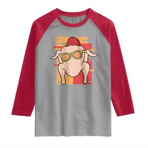 Turkey Thanksgiving Raglan Shirt Funny Fall TS10 Sport Gray Red Print Your Wear