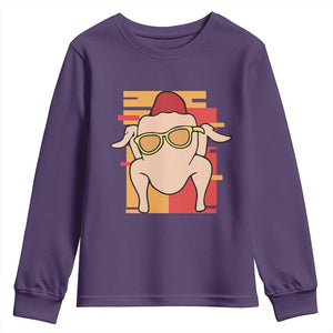 Turkey Thanksgiving Youth Sweatshirt Funny Fall TS10 Purple Print Your Wear