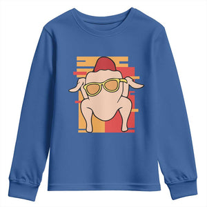 Turkey Thanksgiving Youth Sweatshirt Funny Fall TS10 Royal Blue Print Your Wear