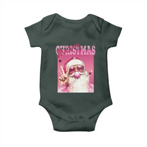 Pink Santa Retro Christmas Baby Onesie Blowing Bubble Pink Xmas Matching Family Group Party TS10 Print Your Wear