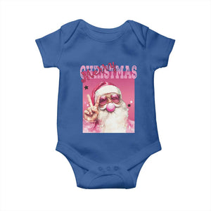Pink Santa Retro Christmas Baby Onesie Blowing Bubble Pink Xmas Matching Family Group Party TS10 Royal Blue Print Your Wear