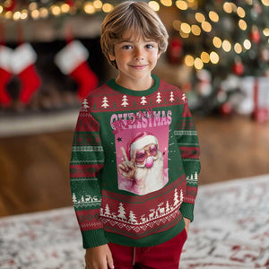 Pink Santa Retro Christmas Ugly Christmas Sweater Blowing Bubble Pink Xmas Matching Family Group Party TS10 Christmas Print Your Wear