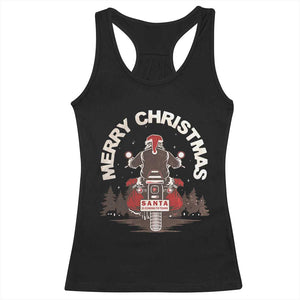 Motorcycle Christmas Racerback Tank Top Santa Riding to Town Merry Xmas TS10 Black Print Your Wear