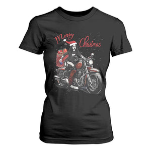 Girl Motorcycle Santa T Shirt For Women Lady Biker Merry Christmas TS10 Black Print Your Wear