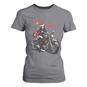 Girl Motorcycle Santa T Shirt For Women Lady Biker Merry Christmas TS10 Charcoal Print Your Wear