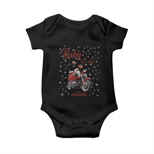 Funny Christmas Motorcycle Santa Baby Onesie Xmas Motorbike Biker Gift TS10 Black Print Your Wear