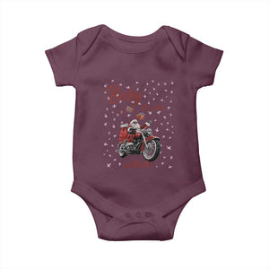 Funny Christmas Motorcycle Santa Baby Onesie Xmas Motorbike Biker Gift TS10 Maroon Print Your Wear