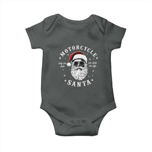 Funny Christmas Motorcycle Santa Baby Onesie No Ride No Life Motorbike Rider Grandpa TS10 Dark Heather Print Your Wear