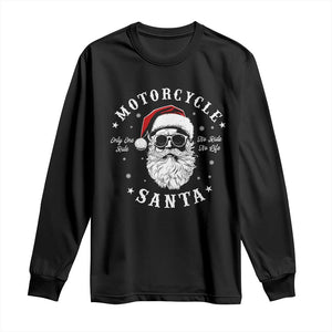 Funny Christmas Motorcycle Santa Long Sleeve Shirt No Ride No Life Motorbike Rider Grandpa TS10 Black Print Your Wear