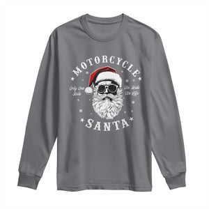 Funny Christmas Motorcycle Santa Long Sleeve Shirt No Ride No Life Motorbike Rider Grandpa TS10 Charcoal Print Your Wear