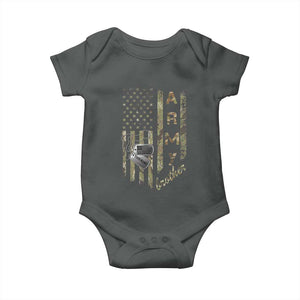 Personalized Vintage U.S. Army Brother Baby Onesie Custom Name Tag Proud Military Family Member Soldier Graduation TS10 Dark Heather Print Your Wear