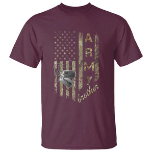 Personalized Vintage U.S. Army Brother T Shirt Custom Name Tag Proud Military Family Member Soldier Graduation TS10 Maroon Print Your Wear