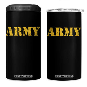 Army 4 in 1 Can Cooler Tumbler Military Training PT Exercise Workout Gear Veterans Service TS10 One Size: 16 oz Black Print Your Wear
