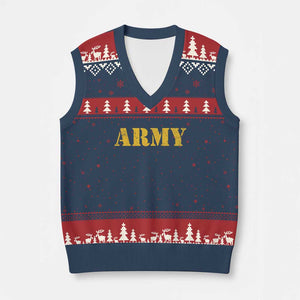Army V-Neck Knit Sweater Vest Military Training PT Exercise Workout Gear Veterans Service TS10 Navy Red Print Your Wear