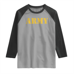 Army Raglan Shirt Military Training PT Exercise Workout Gear Veterans Service TS10 Sport Gray Black Print Your Wear