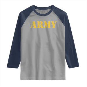 Army Raglan Shirt Military Training PT Exercise Workout Gear Veterans Service TS10 Sport Gray Navy Print Your Wear
