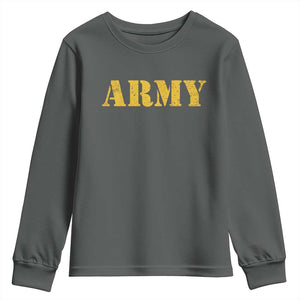 Army Youth Sweatshirt Military Training PT Exercise Workout Gear Veterans Service TS10 Dark Heather Print Your Wear