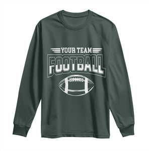 Custom Football Team Name Long Sleeve Shirt Personalized Game Day Mom High School Cheer Mom TS10 Dark Forest Green Print Your Wear