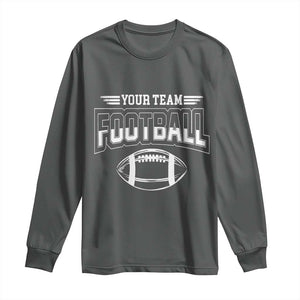 Custom Football Team Name Long Sleeve Shirt Personalized Game Day Mom High School Cheer Mom TS10 Dark Heather Print Your Wear