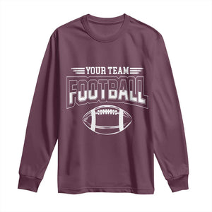 Custom Football Team Name Long Sleeve Shirt Personalized Game Day Mom High School Cheer Mom TS10 Maroon Print Your Wear