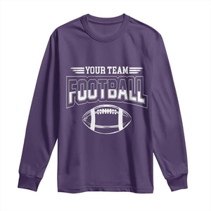 Custom Football Team Name Long Sleeve Shirt Personalized Game Day Mom High School Cheer Mom TS10 Purple Print Your Wear