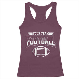Custom Football Team Name Racerback Tank Top Personalized Game Day Mom High School Cheer Mom TS10 Maroon Print Your Wear