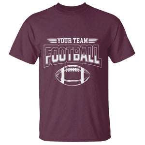 Custom Football Team Name T Shirt Personalized Game Day Mom High School Cheer Mom TS10 Maroon Print Your Wear