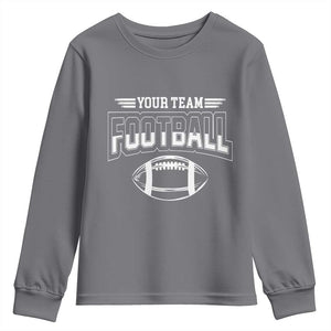 Custom Football Team Name Youth Sweatshirt Personalized Game Day Mom High School Cheer Mom TS10 Charcoal Print Your Wear