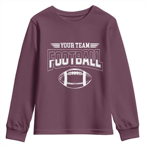 Custom Football Team Name Youth Sweatshirt Personalized Game Day Mom High School Cheer Mom TS10 Maroon Print Your Wear