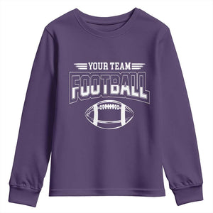 Custom Football Team Name Youth Sweatshirt Personalized Game Day Mom High School Cheer Mom TS10 Purple Print Your Wear