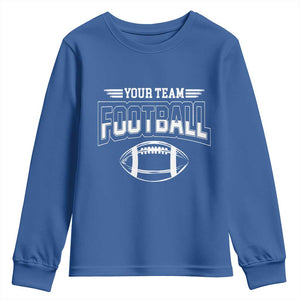 Custom Football Team Name Youth Sweatshirt Personalized Game Day Mom High School Cheer Mom TS10 Royal Blue Print Your Wear