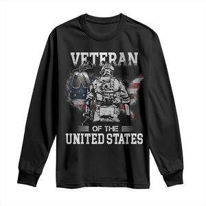 Personalized Veteran Flag Long Sleeve Shirt Custom Name Tag U.S. Army TS10 Black Print Your Wear