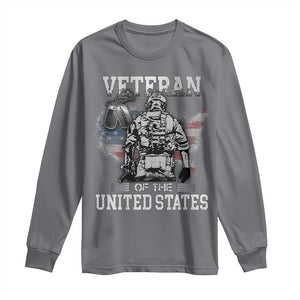 Personalized Veteran Flag Long Sleeve Shirt Custom Name Tag U.S. Army TS10 Charcoal Print Your Wear